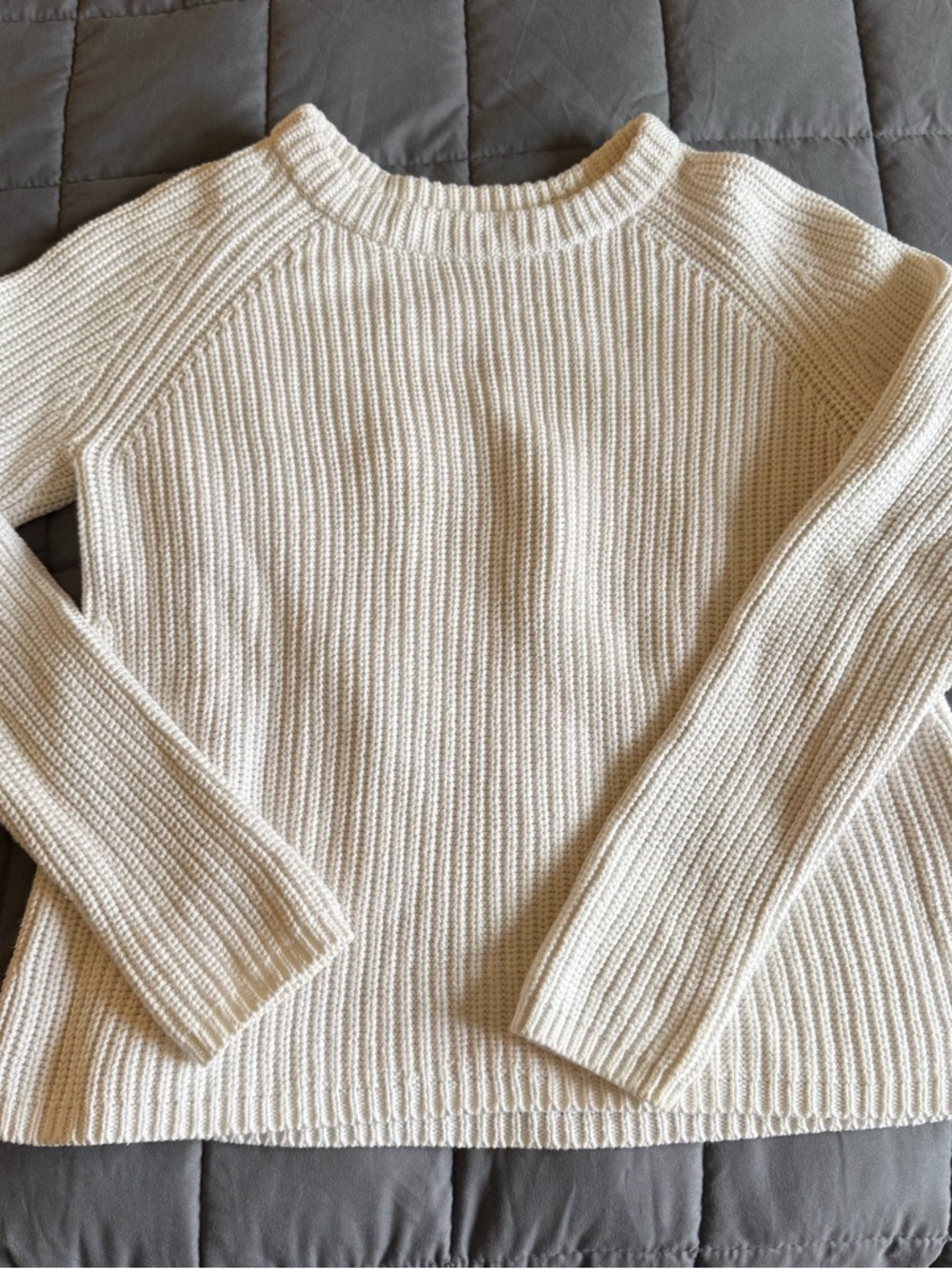 Quince Organic Cotton Fisherman Crewneck Sweater - Ivory